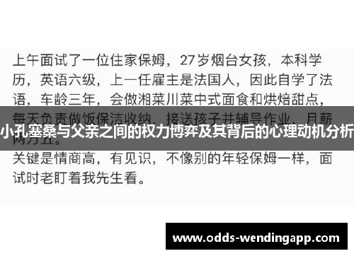小孔塞桑与父亲之间的权力博弈及其背后的心理动机分析